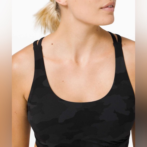 Lululemon Energy Bra Medium Support B-D cups: Heritage 365 Camo Deep Coal Multi - Picture 3 of 4
